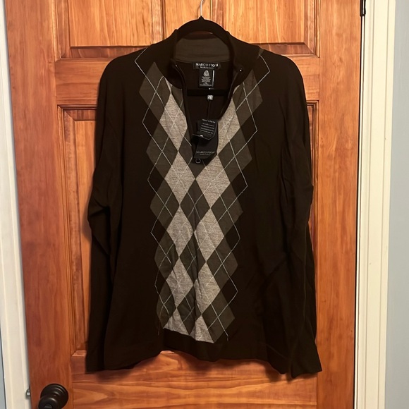Marco Fiori quarter zip argyle wool sweater - Picture 1 of 7